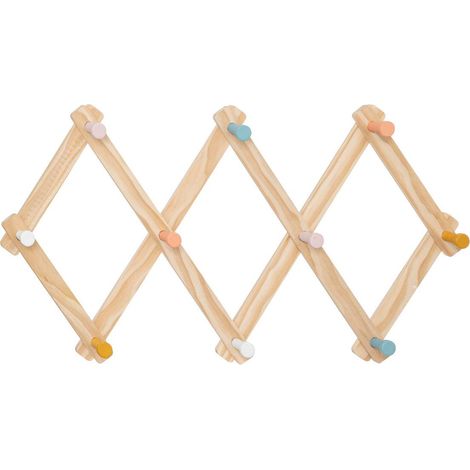 Portemanteau en bois avec 10 crochets, dimensions 50x29 cm – Atmosphera Créateur d'Intérieur (1/4)