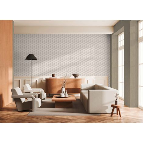 Papier peint graphique moderne, cubes blancs, salon, chambre, 781504 (1/4)