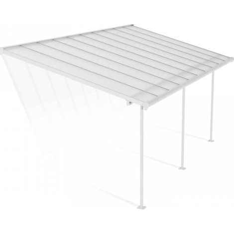 Patio Cover Sierra 3 x 6.10 Clear - Polycarbonate - L619 x W299 x H305 cm - White