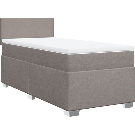 Maison Exclusive - Cama box spring con colchón tela gris taupe 80 (1/5)