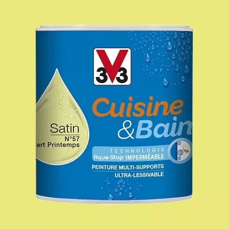 Peinture Cuisine & Bain V33 Vert printemps n°57 0,5 L (1/2)