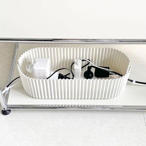 Boîte de gestion des câbles — Cache-câbles en plastique avec couvercle pour bureaux et sols — Protection contre les surtensions pour prises électriques — Idéale pour les maisons, les bureaux, les espa (1/5)