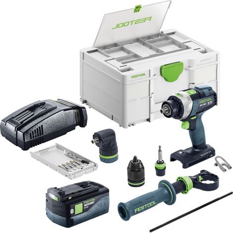 Festool TPC 18/4-Basic-Set Akku Schlagbohrschrauber 18 V 75 Nm Brushless + 1x Akku 5,0 Ah + Schnellladegerät + Systainer