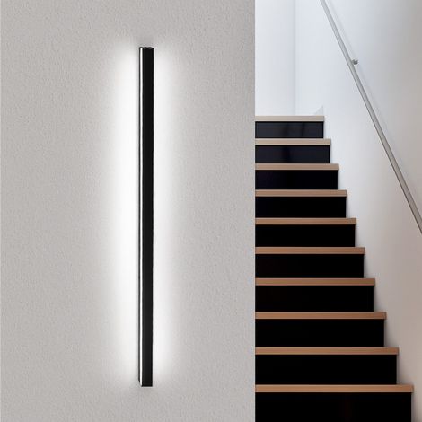 ⚡ Zeitlich Begrenzte Angebot GBLY LED Wandleuchte Innen 100CM Schwarz - 32W, Kaltweiß, Metall, Modern für Wohnzimmer, Flur, Schlafzimmer, Küche, Hotel