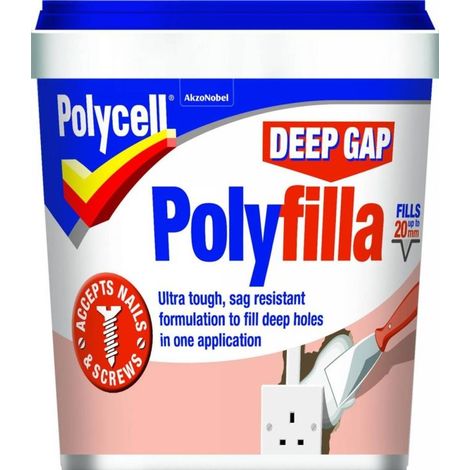 Polycell Polyfilla Deep Gap Filler - Ready Mixed Tub - 1L