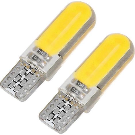 10 Stück T10 COB Doppelseitige Silikongel-Automarkierungsleuchte Fahrzeugparkseite (Gelb)