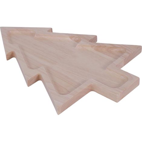 Vassoio rubberwood albero di natale, 30x22x1,5 cm (kit da 3)