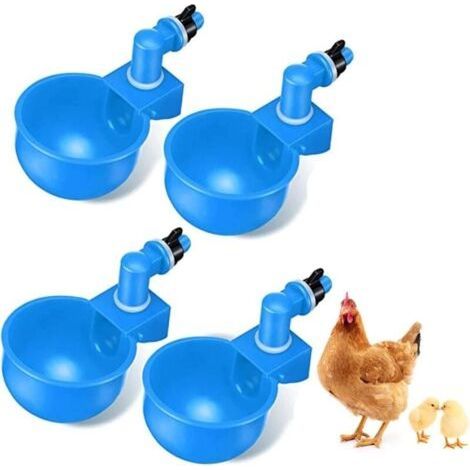 4pcs,Abreuvoir Poules,Abreuvoirs Automatiques De Poulet,Volaille Automatique Abreuvoir,Abreuvoir En Plastique Bleu,Outil D\\'Abreuvement pour Volaille,Convient Aux Poulets,Canards,Volailles, (1/5)