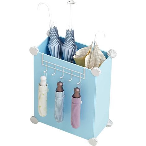 Porte-parapluie, gain de place, porte-parapluie, matériau PP, bonne résistance, porte-parapluie, utilisé dans les maisons, les centres commerciaux et les écoles - bleu (1/4)