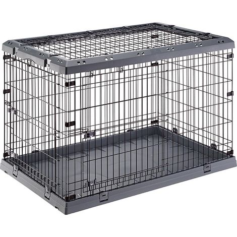 Ferplast SUPERIOR Box pieghevole per cani, con 2 o 3 aperture. Varie misure.. Variante 120 - Misure: 118 x 77 x h 82.5 cm - Grigio