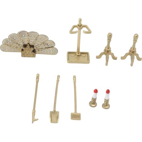 Cheminée décorative miniature pour maison de poupée, set d'accessoires en miniature, mobilier 1/12 pour décoration de salon. (1/5)