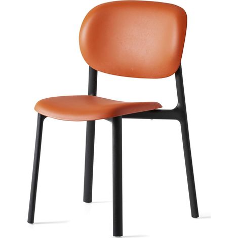 Chaise avec Structure 100% polypropylène recyclé Noir Mat, siège en polypropylène recyclé 100% Safran Mat (1/5)