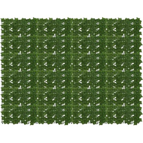 Pantalla de balcón con hojas Verde 200 x 150 cm