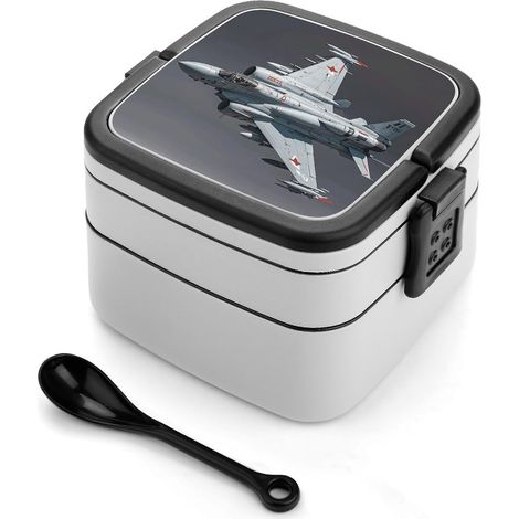 Boîte à bento empilable en forme d'avion de chasse pour adultes (1/5)