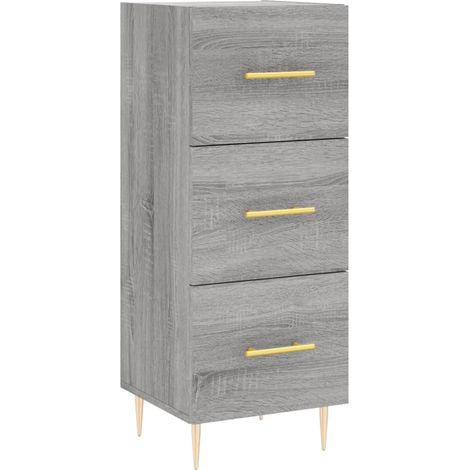 Buffet bahut commode armoire meuble de rangement organisateur cuisine salle de séjour salon sonoma 34,5 x 34 x 90 cm bois d'ingénierie gris (1/5)