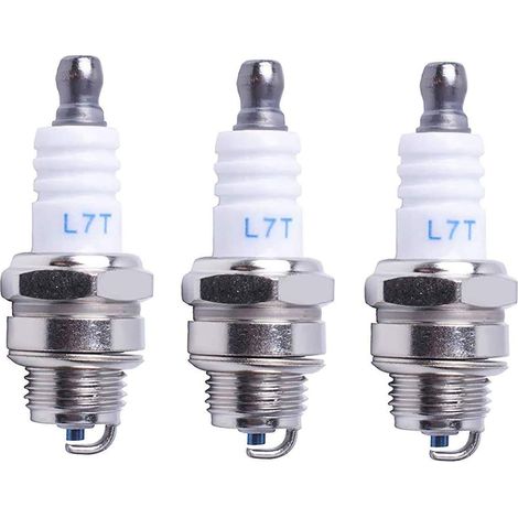 Bugie d'allumage L7T pour tronçonneuse à gazon Compatible avec NGK BPMR7A WSR6F, 3 Pack, polyvalent et pratique (1/5)