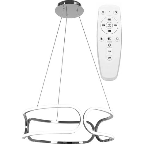 Pendant LED Lamp TOOLIGHT APP792-CP Chrome + remote control 3-light points 90 W 56x56x18-108cm
