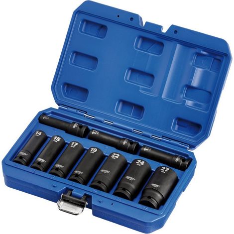 Draper 1/2" Sq. Dr. Metric Deep Impact Socket Set (10 Piece) 83096