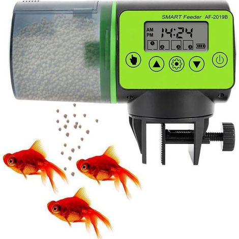 Automatischer Fischfutterspender, großes Fassungsvermögen 200 ml, Timer, für Aquarien, kleine Schildkröten, Kampffische, Kois -