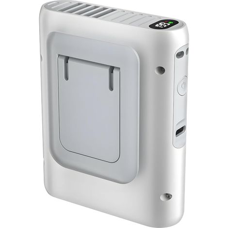Ventilador portátil de 4000 mAh – 5 velocidades + pantalla LED – Carga USB-C – Silencio absoluto – Ideal para la oficina, reparto y uso en exteriores – Blanco (1/4)