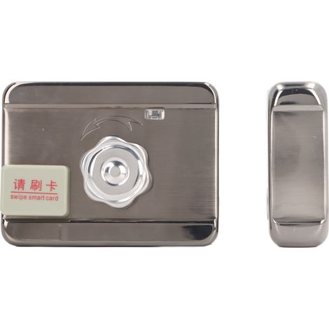 Serrure de porte électronique à pêne dormant, système de contrôle d'accès sans clé avec 2 télécommandes.