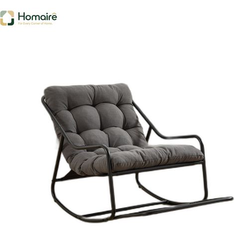 Gartenmöbelstuhl aus Stahl und Rattan grau 60 x 60 x 85 cm HOMAIRE (1/5)