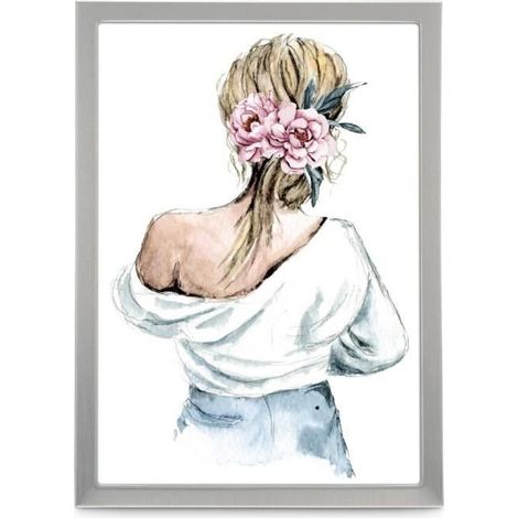 Cadre photo - Lilly - 13 x 18 cm - Velours - Bois massif - Style classique (1/3)