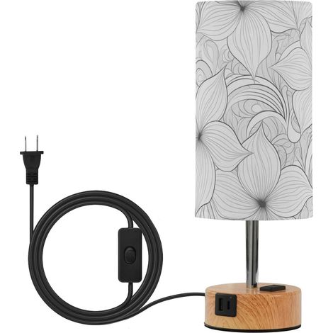 Lampe de table style rustique avec abat-jour en tissu et ampoule (1/5)