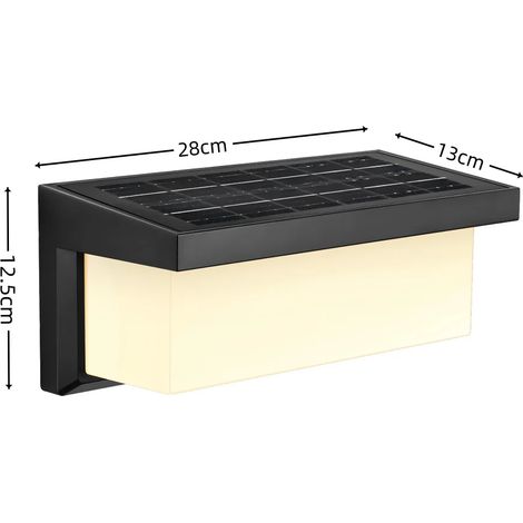 Lampe solaire extérieure (28 cm, haute luminosité), lampe de jardin, applique murale extérieure avec détecteur de mouvement, étanche, lumière du soleil (1/5)