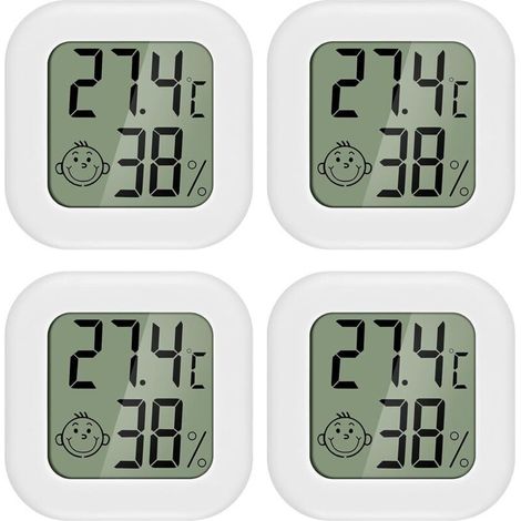 4 pièces Mini LCD Thermomètre Hygromètre Interieur Termometre Maison Convient pour Les Chambres D'enfants,Les Chambres de Personnes âgées etc