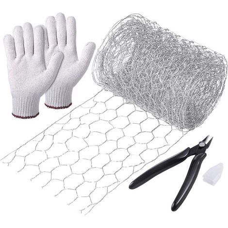 Grillage À Poules Galvanisé - Fil De Fer Hexagonal 0.5mm - Pour Bricolage Et Jardinage - Rouleau 0.1m X 3m Avec Outils (1/5)