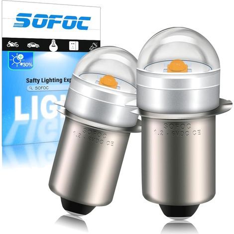 P13.5S Ampoule Torche LED 1-5V DC 6000K Blanc Lumière Décorative DIY Lampe Indicateur Extérieur/Phare Vélo Lampe de Poche Pour Maintenance 2Pcs