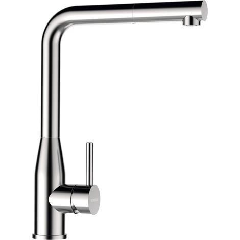 SCHOCK Miscelatore Keto con Doccia Monocomando Canna a Ponte Dritta con Doccetta Estraibile, Acciaio Inox Massiccio, h325 (1/4)