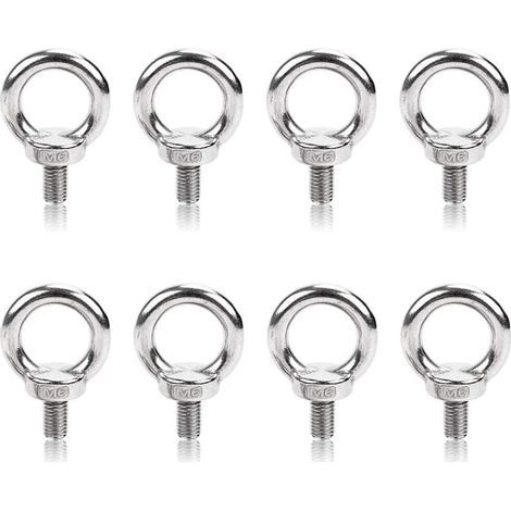 8 Pièces Boulons à Œil en Acier Inoxydable 304, Vis à Boulon à Œil à Anneau de Levage à Filetage Mâle M6, Vis à Boulon à Œil, Résistant à la Corrosion, pour la Maison, le Bureau-Chrom (1/5)