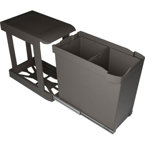 Poubelle automatique coulissante 28 L – 2 compartiments – Couvercle amovible pour nettoyage facile – Pour caisson 300/400 mm – Gollinucci