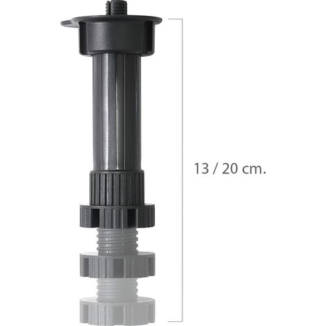 Pata Regulable Desmontable 13 / 20 cm. Negro