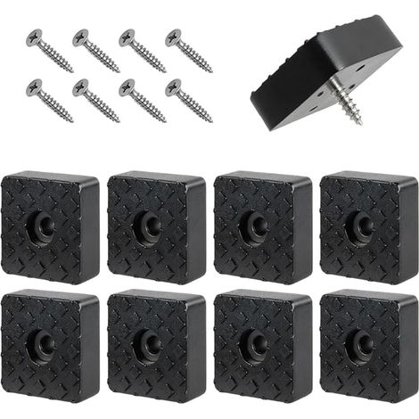 8 PCS Carré Tampons en Caoutchouc, Carrés en Caoutchouc Vissables  30 × 30mm Tampons en caoutchouc Antidérapants avec Vis, tampons en caoutchouc pour Meubles, pour Table, Chaise et Canapé (1/5)
