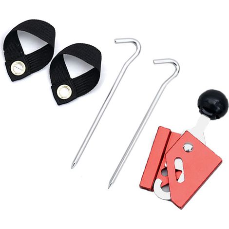 Set aus Zeltstützringen, verstellbares Einkopf-Outdoor-Campingzubehör aus Aluminiumlegierung, 8 mm, rot. (1/4)