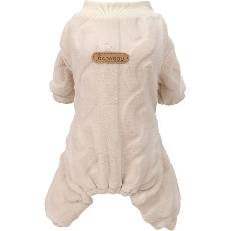 Pyjama en polaire pour chien combinaison chaude d'hiver pour chiot vêtement doux à quatre pattes pour petits chiens (1/5)