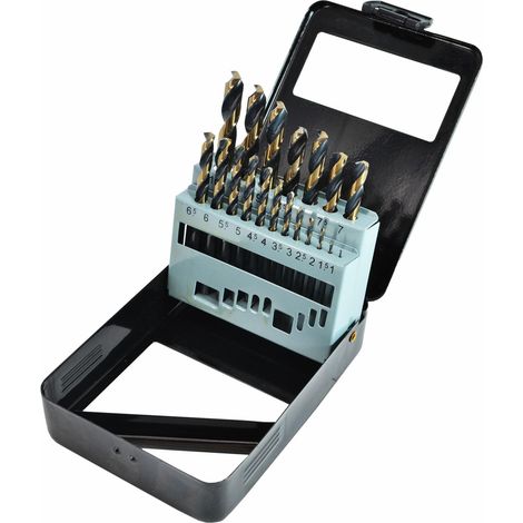 Juego de brocas HSS para metal AWTOOLS M2, 19 piezas, premium