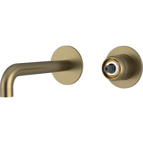Corps de mitigeur de lavabo à encastrer ULTRAMIX avec bec 15 cm, or mat (1/3)