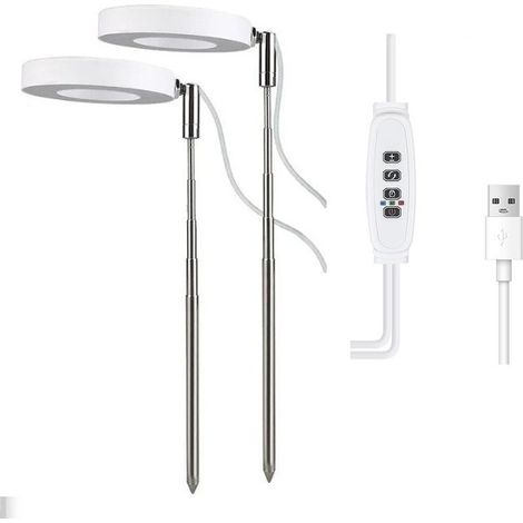 Lampe horticole, hauteur réglable, avec minuterie (3/9/12 heures) - convient aux petites plantes, lumière blanche/chaude 10 W-AquaForge (1/3)