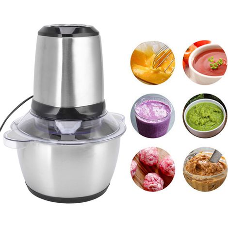 Moulinet électrique pour viande 350W 2L avec fonction de freinage, nettoyage facile, en acier inoxydable, broyeur et hachoir, compatibilité prise EU 200-240V (1/4)