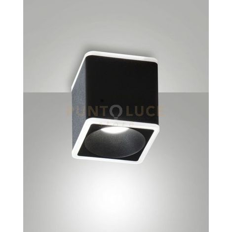 COIBA PLAFONIERA QUADRATA NERA LED 13W 3000K 848 + 486LM 2 LUCI