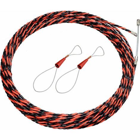 Electrician's Wire Puller 20M 6mm Diameter Retractable Installation Wire Puller for Cable Pulling and Extension Cords, Flexible Spiral Steel Wire Puller (1/4)