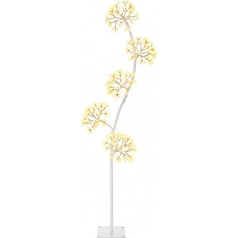 S-förmiger LED-Weihnachtsbaum Weiß 20 x 20 x 175 cm Stahl vidaXL