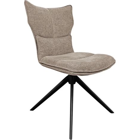 Chaise rotative 360° en tissu taupe rembourrage ergonomique - PHIL