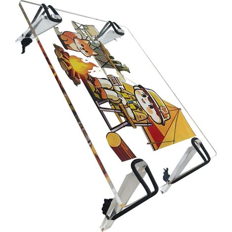 Table de camping multifonctionnelle en acrylique portable pliable pour la randonnée, les voyages en sac à dos, joli bureau de camping de dessin animé (1/5)