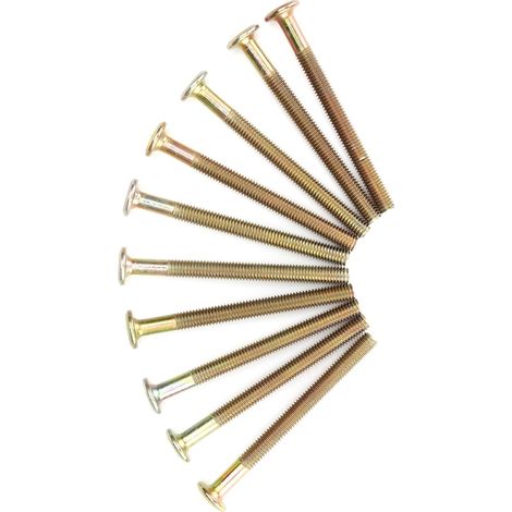 Lot de 10 boulons à tête cylindrique M6 en acier au carbone de 70 mm pour meubles, avec écrous cylindriques de 6 mm. (1/5)