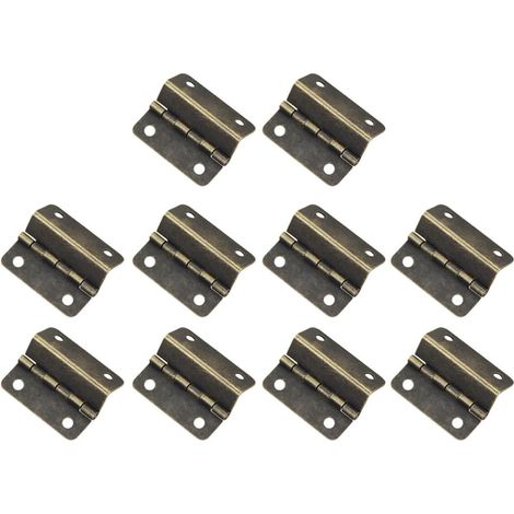 Charnières métalliques or 10 pièces 4.1 x 2.9 x 1.2 cm pour boîtes bois avec traitement de surface avancé adaptées bricolage en cuisine (1/5)